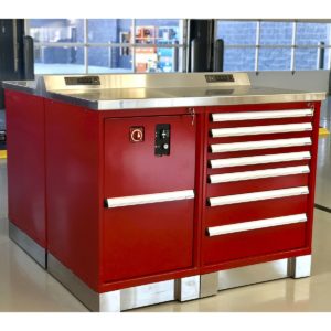 automotive workstations dealership lifts cars service center red2