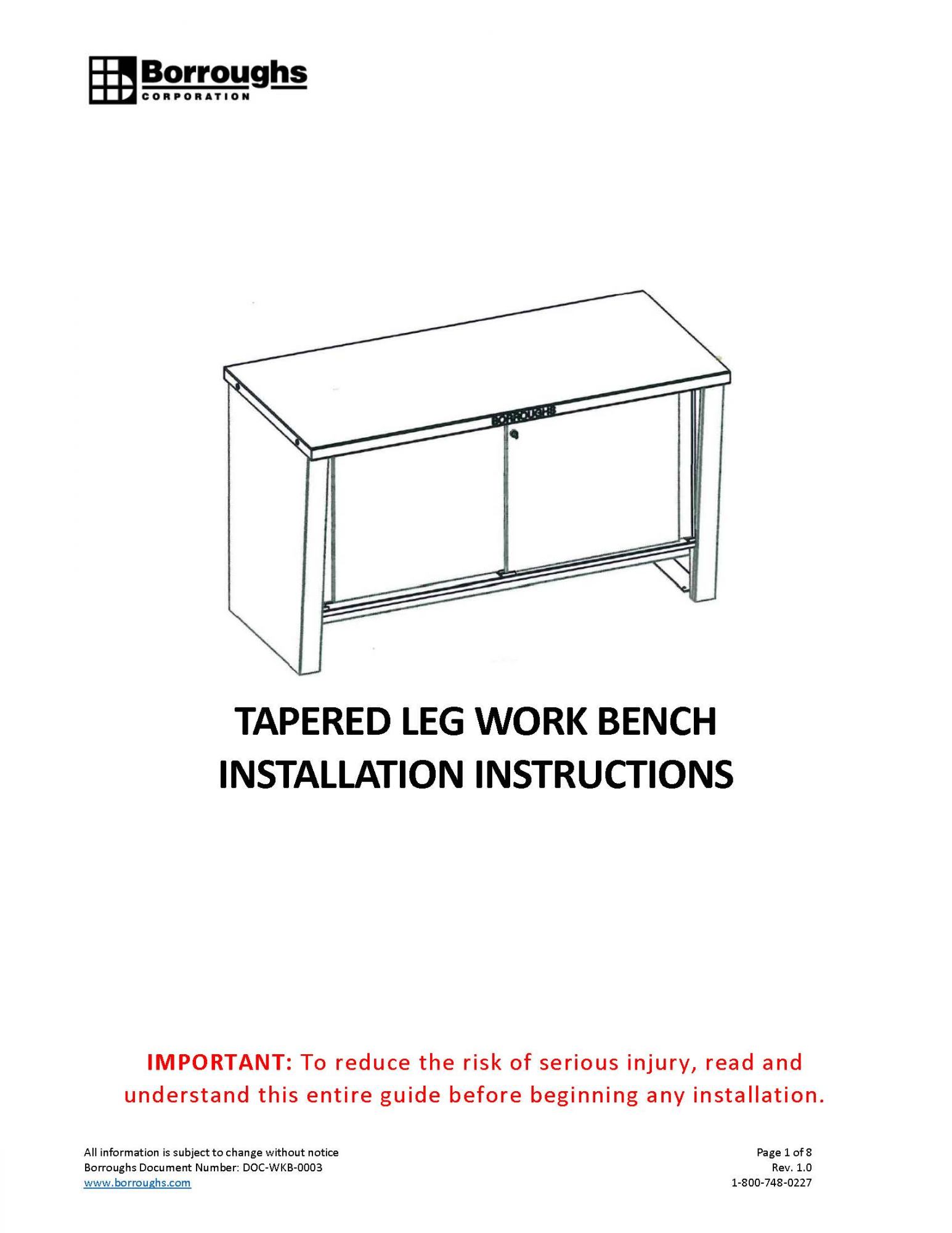 Tapered Leg Workbench