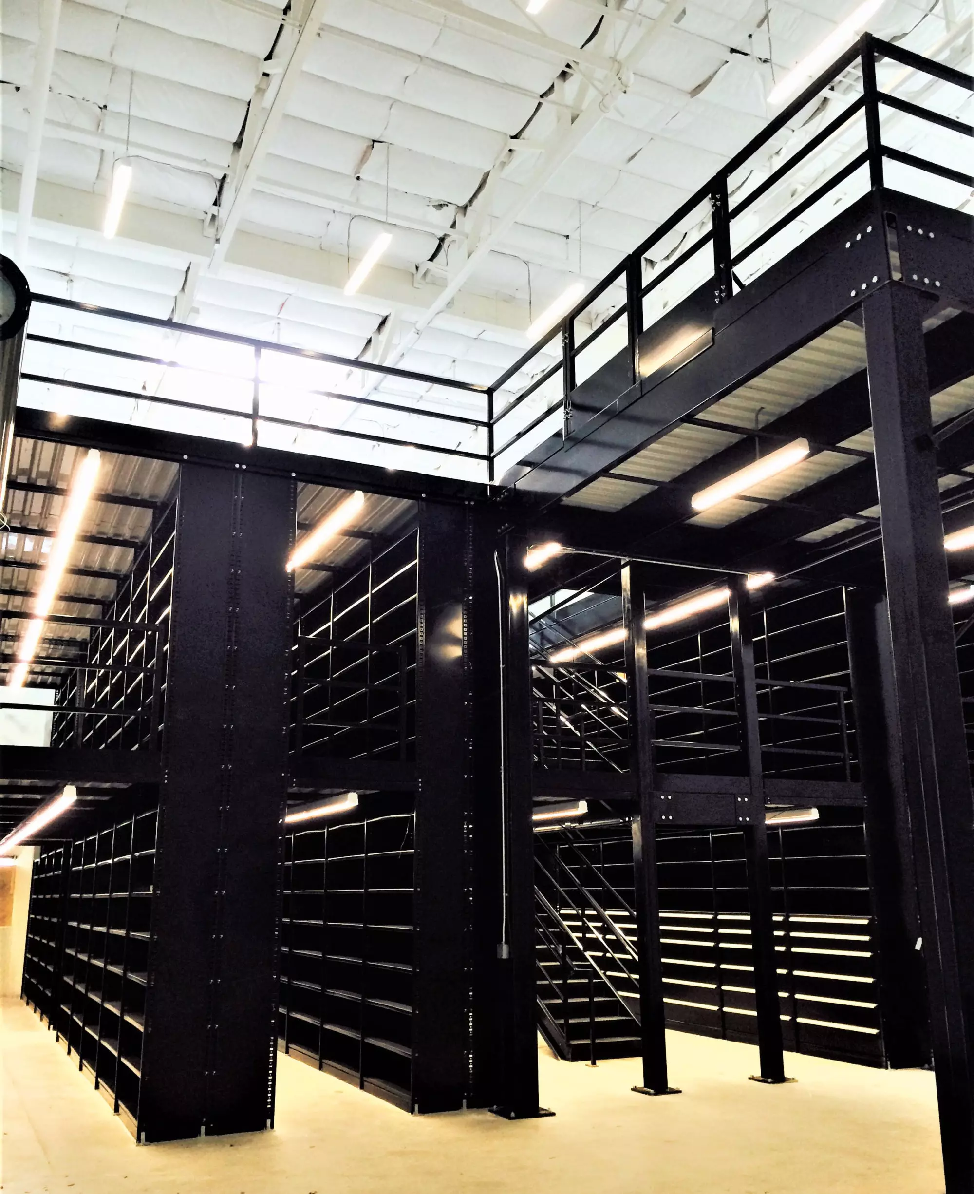 Borroughs industrial and commercial shelving systems used in automotive shops, manufacturing plants, warehouses, and government facilities.