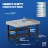 Image showcasing steel gauge details for a 48" Heavy Duty Stainless Steel Workbench
