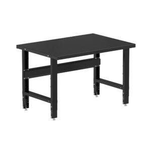 Borroughs 48 Inch Workbench, Black 48″ Wide Adjustable Height Workbenches with Steel Painted Top