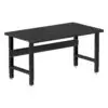 Borroughs 60 Inch Workbench, Black 60" Wide Adjustable Height Workbenches with Steel Painted Top