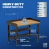 Image showcasing steel gauge details for a 48" Wide Heavy Duty Wood Workbench