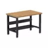 Borroughs Adjustable Work Bench, Black 48" Wide Adjustable Height Workbench with Hardwood Top with Bottom Shelf