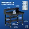 Image showcasing steel gauge details for a 48 inch Mobile Steel Workbench