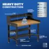 Image showcasing steel gauge details for a 48" Wide hardwood workbench