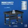 Image showcasing steel gauge details for a 48" Wide Rolling metal work bench for sale