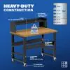 Image showcasing steel gauge details for a 48" Wide Rolling wood Workbench
