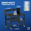 Image showcasing steel gauge details for a 48" Wide Rolling Steel Workbench