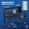 Image showcasing steel gauge details for a 60" Wide Rolling Steel Workbench