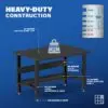 Image showcasing steel gauge details for a 48" Wide Adjustable Height Steel workbench