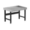 Borroughs Stainless Steel Top Workbench For Sale, Black 48" Wide Adjustable Height Workbenches with Stainless Steel Top with Edge Guards