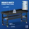 Image showcasing steel gauge details for a 72" Wide Rolling metal work bench for sale