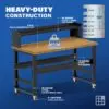 Image showcasing steel gauge details for a 60" Wide Rolling wood Workbench