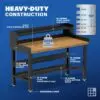 Image showcasing steel gauge details for a 60" Wide Wood Top Workbench