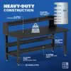 Image showcasing steel gauge details for a 72" Wide Adjustable Height Garage Steel Workbenches