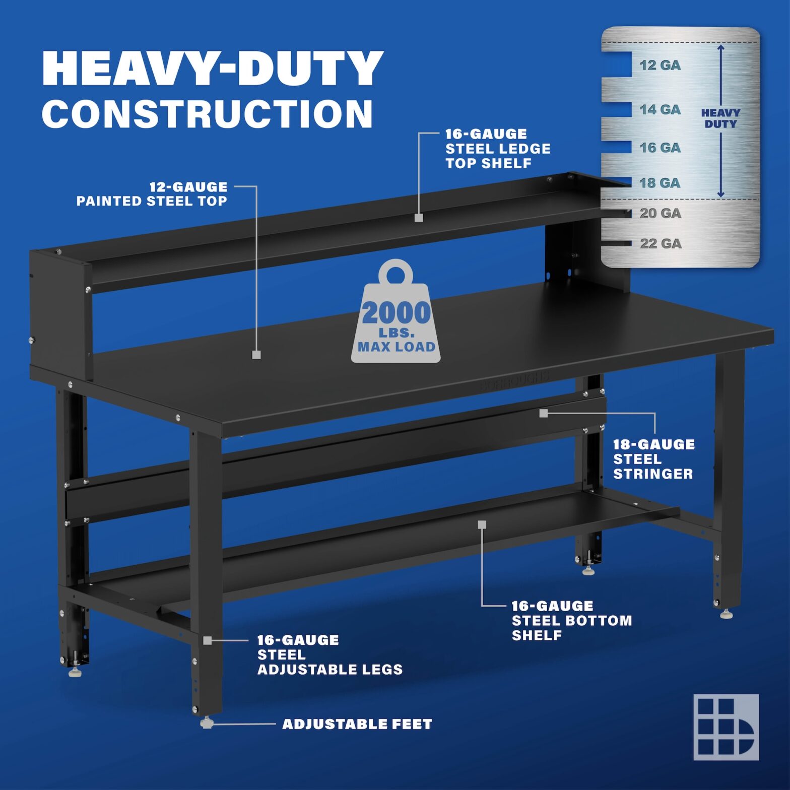 Borroughs® Large Workbench For Sale Easy Assembly