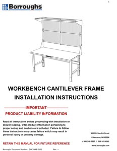 Borroughs Workbench Cantilever Frame Assembly Instructions